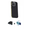 MARSİLYAN™- iPhone 15 Pro Max Kılıf Kıvılcım Modern Özel Seri - Siyah 3D Antistatik Seramik Nano Ekran Koruyucu + Raze Metal Kamera Lens - LT