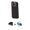 MARSİLYAN™- iPhone 15 Pro Max Kılıf Kıvılcım Modern Özel Seri - Siyah 3D Antistatik Seramik Nano Ekran Koruyucu + Raze Metal Kamera Lens - GS