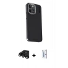 MARSİLYAN™- iPhone 15 Pro Max Kılıf Kıvılcım Modern Özel Seri - Siyah Bilvis 0.18mm Plus Cam Ekran Koruyucu + Raze Metal Kamera Lens - SH