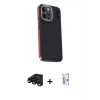 MARSİLYAN™- iPhone 15 Pro Max Kılıf Kıvılcım Modern Özel Seri - Siyah Bilvis 0.18mm Plus Cam Ekran Koruyucu + Raze Metal Kamera Lens - SH