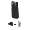 MARSİLYAN™- iPhone 15 Pro Max Kılıf Kıvılcım Modern Özel Seri - Siyah Bilvis 3D Cam Ekran Koruyucu + Raze Metal Kamera Lens - SH