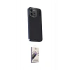 MARSİLYAN™- iPhone 15 Pro Max Kılıf Kıvılcım Modern Özel Seri - Siyah Bilvis 3D Mat Cam Ekran Koruyucu