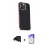 MARSİLYAN™- iPhone 15 Pro Max Kılıf Kıvılcım Modern Özel Seri - Siyah Bilvis 5in1 3D Magic Cam Ekran Koruyucu + Raze Metal Kamera Lens - LT