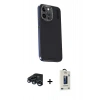 MARSİLYAN™- iPhone 15 Pro Max Kılıf Kıvılcım Modern Özel Seri - Siyah Bilvis Hayalet Cam Ekran Koruyucu + Lacivert Raze Metal Kamera Lens