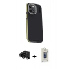 MARSİLYAN™- iPhone 15 Pro Max Kılıf Kıvılcım Modern Özel Seri - Siyah Bilvis Hayalet Cam Ekran Koruyucu + Raze Metal Kamera Lens - SH