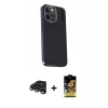 MARSİLYAN™- iPhone 15 Pro Max Kılıf Kıvılcım Modern Özel Seri - Siyah Buffer Cam Ekran Koruyucu + Raze Metal Kamera Lens - TMGI