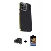 MARSİLYAN™- iPhone 15 Pro Max Kılıf Kıvılcım Modern Özel Seri - Siyah Buffer Hayalet Cam Ekran Koruyucu + Raze Metal Kamera Lens - TMGI