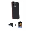 MARSİLYAN™- iPhone 15 Pro Max Kılıf Kıvılcım Modern Özel Seri - Siyah Buffer Hayalet Cam Ekran Koruyucu + Raze Metal Kamera Lens - LT