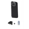 MARSİLYAN™- iPhone 15 Pro Max Kılıf Kıvılcım Modern Özel Seri - Siyah Joko Magic 5D Cam + Gümüş Raze Metal Kamera Lens