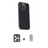 MARSİLYAN™- iPhone 15 Pro Max Kılıf Kıvılcım Modern Özel Seri - Siyah Joko Magic 5D Cam + PVD Metal Kamera Lens - LT