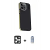 MARSİLYAN™- iPhone 15 Pro Max Kılıf Kıvılcım Modern Özel Seri - Siyah Joko Magic 5D Cam + PVD Metal Kamera Lens - LT
