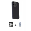 MARSİLYAN™- iPhone 15 Pro Max Kılıf Kıvılcım Modern Özel Seri - Siyah Joko Magic 5D Cam + PVD Metal Kamera Lens - GS