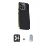 MARSİLYAN™- iPhone 15 Pro Max Kılıf Kıvılcım Modern Özel Seri - Siyah Joko Magic 5D Cam + PVD Metal Kamera Lens - GI