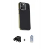 MARSİLYAN™- iPhone 15 Pro Max Kılıf Kıvılcım Modern Özel Seri - Siyah Joko Magic 5D Cam + Raze Metal Kamera Lens - SH