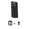 MARSİLYAN™- iPhone 15 Pro Max Kılıf Kıvılcım Modern Özel Seri - Siyah Joko Magic 5D Hayalet Cam + PVD Metal Kamera Lens - GS