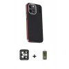MARSİLYAN™- iPhone 15 Pro Max Kılıf Kıvılcım Modern Özel Seri - Siyah Joko Magic 5D Hayalet Cam + PVD Metal Kamera Lens - GI