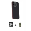 MARSİLYAN™- iPhone 15 Pro Max Kılıf Kıvılcım Modern Özel Seri - Siyah Joko Magic 5D Hayalet Cam + PVD Metal Kamera Lens - LT