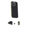 MARSİLYAN™- iPhone 15 Pro Max Kılıf Kıvılcım Modern Özel Seri - Siyah Joko Magic 5D Hayalet Cam + Raze Metal Kamera Lens - GS