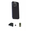 MARSİLYAN™- iPhone 15 Pro Max Kılıf Kıvılcım Modern Özel Seri - Siyah Joko Magic 5D Hayalet Cam + Raze Metal Kamera Lens - LT