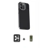 MARSİLYAN™- iPhone 15 Pro Max Kılıf Kıvılcım Modern Özel Seri - Siyah Joko Magic 5D Hayalet Cam + PVD Metal Kamera Lens - SH