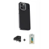 MARSİLYAN™- iPhone 15 Pro Max Kılıf Kıvılcım Modern Özel Seri - Siyah Polymer Nano Ekran Koruyucu + Raze Metal Kamera Lens - GS