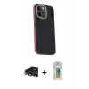 MARSİLYAN™- iPhone 15 Pro Max Kılıf Kıvılcım Modern Özel Seri - Siyah Polymer Nano Ekran Koruyucu + Raze Metal Kamera Lens - TMGI