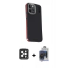 MARSİLYAN™- iPhone 15 Pro Max Kılıf Kıvılcım Modern Özel Seri - Siyah Vanessa Magic Cam + PVD Metal Kamera Lens - SH