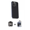 MARSİLYAN™- iPhone 15 Pro Max Kılıf Kıvılcım Modern Özel Seri - Siyah Vanessa Magic Cam + PVD Metal Kamera Lens - TU