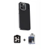 MARSİLYAN™- iPhone 15 Pro Max Kılıf Kıvılcım Modern Özel Seri - Siyah Vanessa Magic Cam + PVD Metal Kamera Lens - TU