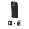 MARSİLYAN™- iPhone 15 Pro Max Kılıf Kıvılcım Modern Özel Seri - Siyah Vanessa Magic Cam + PVD Metal Kamera Lens - SH