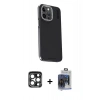 MARSİLYAN™- iPhone 15 Pro Max Kılıf Kıvılcım Modern Özel Seri - Siyah Vanessa Magic Cam + PVD Metal Kamera Lens - LT