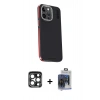 MARSİLYAN™- iPhone 15 Pro Max Kılıf Kıvılcım Modern Özel Seri - Siyah Vanessa Magic Cam + PVD Metal Kamera Lens - LT
