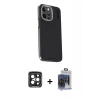 MARSİLYAN™- iPhone 15 Pro Max Kılıf Kıvılcım Modern Özel Seri - Siyah Vanessa Magic Cam + PVD Metal Kamera Lens - SH