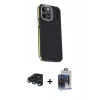 MARSİLYAN™- iPhone 15 Pro Max Kılıf Kıvılcım Modern Özel Seri - Siyah Vanessa Magic Cam + Raze Metal Kamera Lens - LT