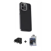 MARSİLYAN™- iPhone 15 Pro Max Kılıf Kıvılcım Modern Özel Seri - Siyah Vanessa Magic Cam + Siyah Raze Metal Kamera Lens