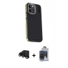 MARSİLYAN™- iPhone 15 Pro Max Kılıf Kıvılcım Modern Özel Seri - Siyah Vanessa Magic Cam + Siyah Raze Metal Kamera Lens
