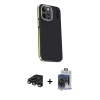 MARSİLYAN™- iPhone 15 Pro Max Kılıf Kıvılcım Modern Özel Seri - Siyah Vanessa Magic Cam + Raze Metal Kamera Lens - TMGI