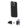 MARSİLYAN™- iPhone 15 Pro Max Kılıf Kıvılcım Modern Özel Seri - Siyah Vanessa Magic Cam + Raze Metal Kamera Lens - TMGI