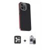 MARSİLYAN™- iPhone 15 Pro Max Kılıf Kıvılcım Modern Özel Seri - Siyah Vanessa Magic Hayalet Cam + PVD Metal Kamera Lens - GI