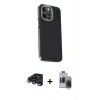 MARSİLYAN™- iPhone 15 Pro Max Kılıf Kıvılcım Modern Özel Seri - Siyah Vanessa Magic Hayalet Cam + Raze Metal Kamera Lens - LT