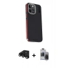 MARSİLYAN™- iPhone 15 Pro Max Kılıf Kıvılcım Modern Özel Seri - Siyah Vanessa Magic Hayalet Cam + Raze Metal Kamera Lens - SH