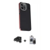MARSİLYAN™- iPhone 15 Pro Max Kılıf Kıvılcım Modern Özel Seri - Siyah Vanessa Magic Hayalet Cam + Raze Metal Kamera Lens - GS