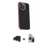 MARSİLYAN™- iPhone 15 Pro Max Kılıf Kıvılcım Modern Özel Seri - Siyah Vanessa Magic Hayalet Cam + Raze Metal Kamera Lens - TMGI
