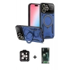 MARSİLYAN™- iPhone 15 Pro Max Kılıf Kıvılcım Modern Serisi - Şeffaf 360 Full Body Arka Koruyucu + PVD Metal Kamera Lens - TU