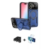 MARSİLYAN™- iPhone 15 Pro Max Kılıf Kıvılcım Modern Serisi - Siyah 3D Antistatik Seramik Nano Ekran Koruyucu + Raze Metal Kamera Lens - TMGI