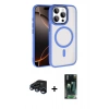 MARSİLYAN™- iPhone 15 Pro Max Kılıf Kıvılcım Prime - Şeffaf 360 Full Body Arka Koruyucu + Raze Metal Kamera Lens - LT