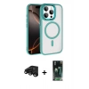 MARSİLYAN™- iPhone 15 Pro Max Kılıf Kıvılcım Prime - Şeffaf 360 Full Body Arka Koruyucu + Raze Metal Kamera Lens - SH