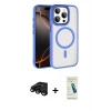 MARSİLYAN™- iPhone 15 Pro Max Kılıf Kıvılcım Prime - Şeffaf Pasifik Cam Ekran Koruyucu + Raze Metal Kamera Lens - SH