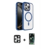 MARSİLYAN™- iPhone 15 Pro Max Kılıf Kıvılcım Prime - Siyah 360 Mat Full Body Arka Koruyucu + PVD Metal Kamera Lens - LT