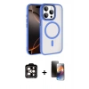 MARSİLYAN™- iPhone 15 Pro Max Kılıf Kıvılcım Prime - Siyah 3D Antistatik Mat Seramik Nano Ekran Koruyucu + PVD Metal Kamera Lens - TU
